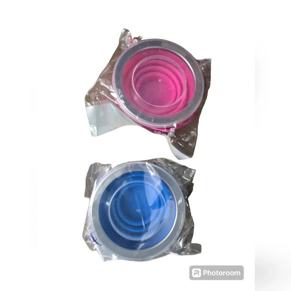 1 Pink Stouge Silicone Collapsable Cups - Picture 2 of 3